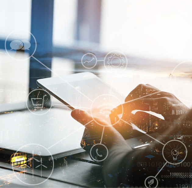 Business professional using mobile phone