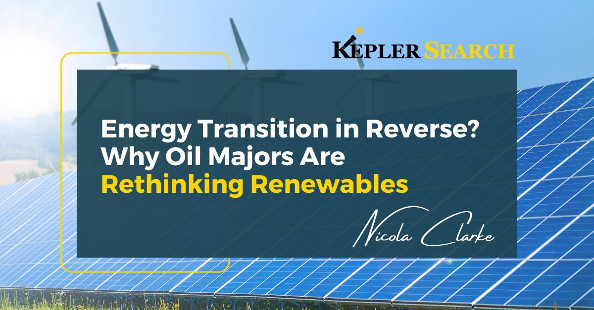 Image illustrating the concept of a potential slowdown or reevaluation of renewable energy investments by major oil companies.